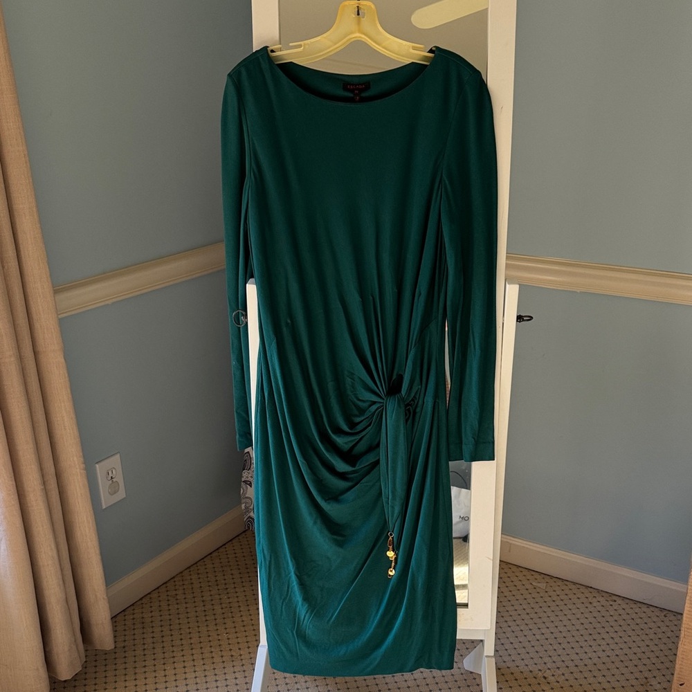 Escada Teal Long Sleeve Dress